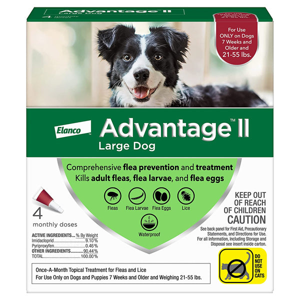 Advantage II Flea Control for Large Dogs 21-55 lbs, 4pk