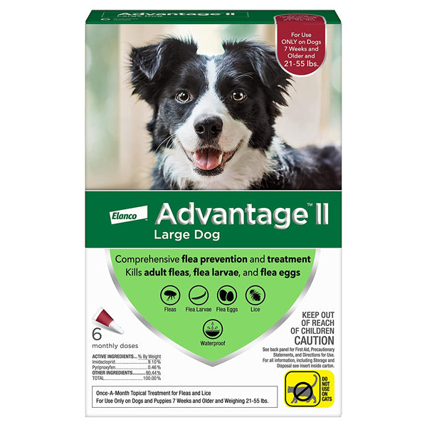 Advantage II Flea Control for Large Dogs 21-55 lbs, 6pk