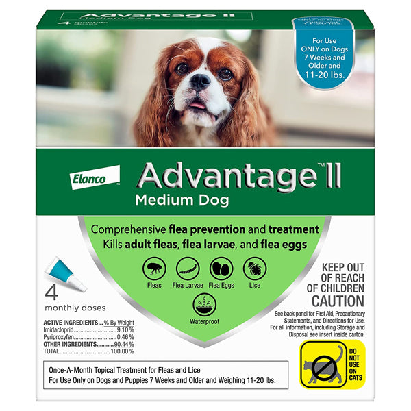 Advantage II Flea Control for Medium Dogs 11-20 lbs, 4pk