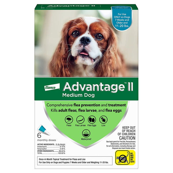 Advantage II Flea Control for Medium Dogs 11-20 lbs, 6pk