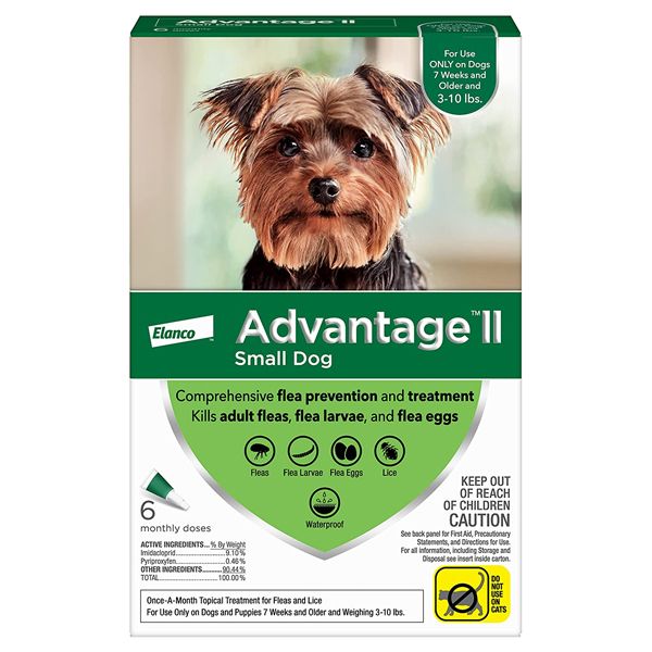 Advantage II Flea Control for Small Dogs 3-10 lbs, 6pk