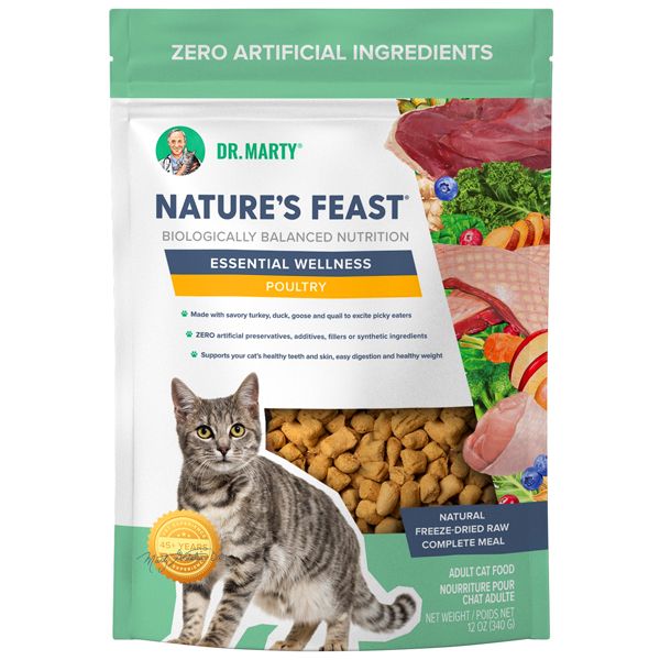 Dr. Marty Nature's Feast Essential Wellness Poultry Freeze Dried Cat Food 12oz