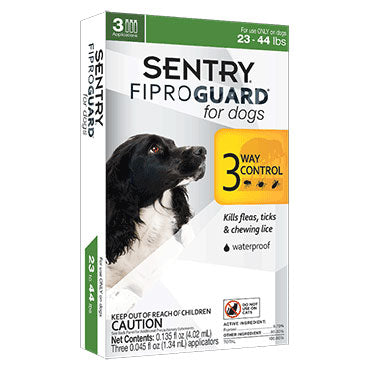 Sentry FiproGuard Flea & Tick Control for Dogs 23-44 lbs 3pk