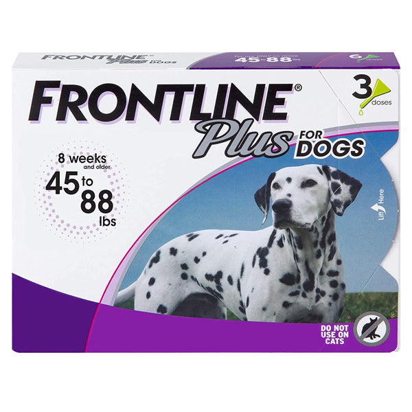 Frontline Plus For Dogs Flea & Tick Control 45-88 lbs, 3pk