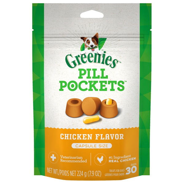 Greenies Pill Pockets for Dog Capsules Chicken Flavor 7.9oz