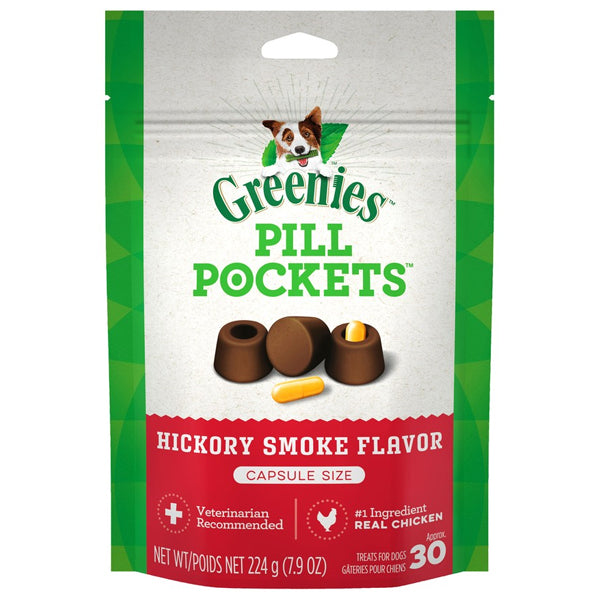Greenies Pill Pockets for Dog Capsules Hickory Smoke Flavor 7.9oz