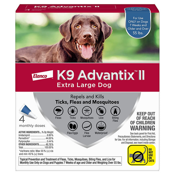 K9 Advantix II Flea & Tick Control for Dogs Over 55 lbs, 4pk