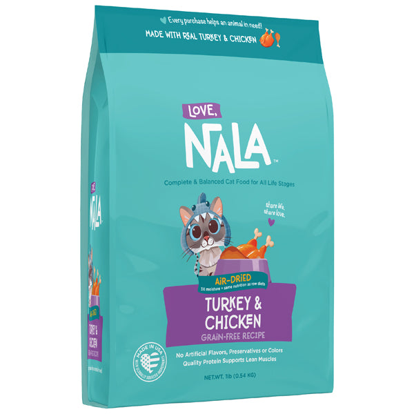 Love, Nala Air Dried Cat Food Turkey & Chicken Recipe 1 lb