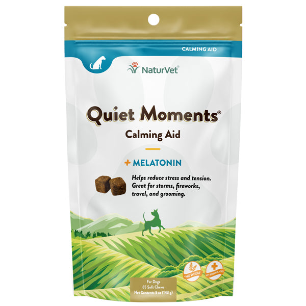NaturVet Quiet Moments Calming Aid Plus Melatonin Dog Soft Chews 65ct