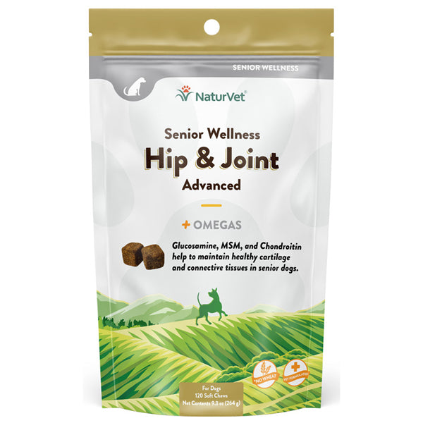 NaturVet Senior Hip & Joint Advanced Dog Soft Chews 120ct