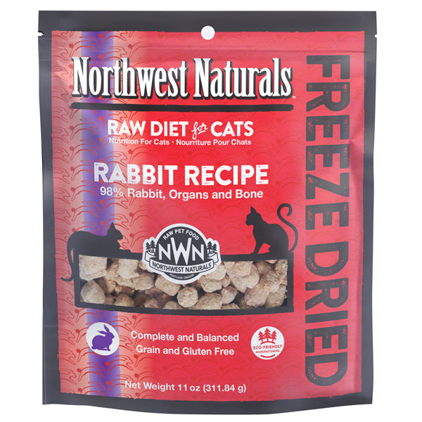 Northwest Naturals Raw Diet Freeze Dried Rabbit Cat Food 11oz