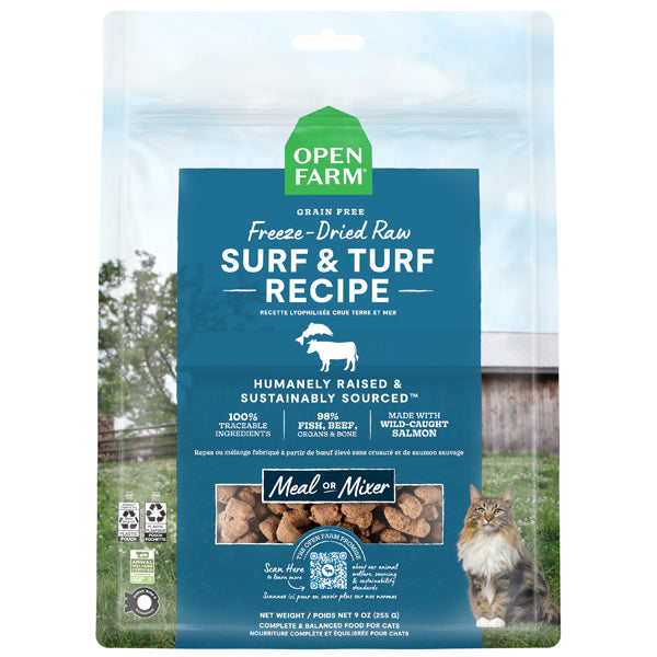 Open Farm Freeze Dried Raw Cat Food Surf & Turf Recipe 9oz