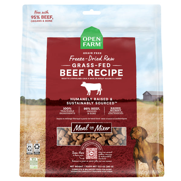Open Farm Freeze Dried Raw Dog Food Beef Recipe 13.5oz