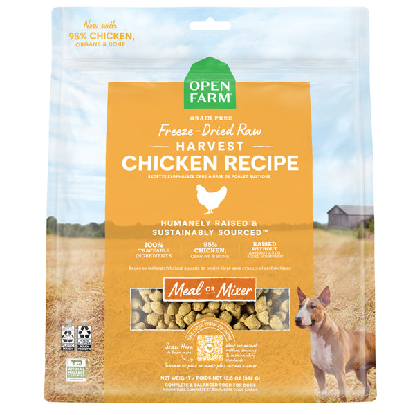 Open Farm Freeze Dried Raw Dog Food Chicken Recipe 13.5oz