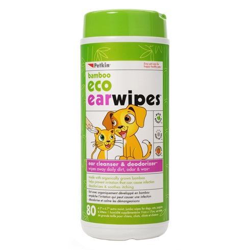 Petkin Bamboo Eco Ear Wipes 80ct