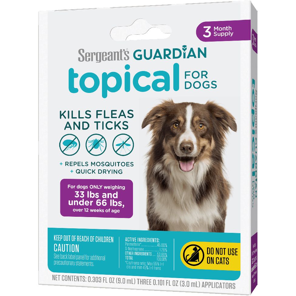 Sergeant's GUARDIAN Flea & Tick Topical for Dogs 7-33 lbs, 3ct