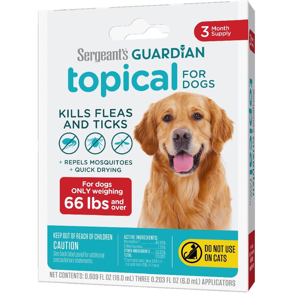 Sergeant's GUARDIAN Flea & Tick Topical for Dogs Over 66 lbs, 3ct