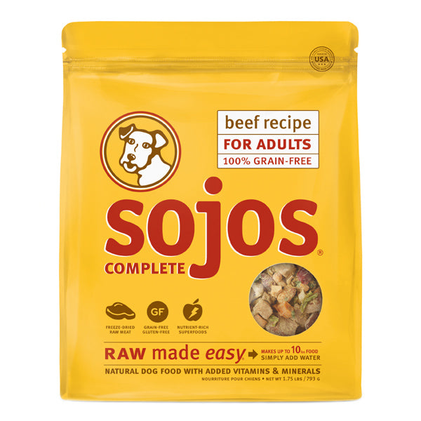 Sojos Complete Beef Freeze Dried Raw Dog Food 1.75 lbs
