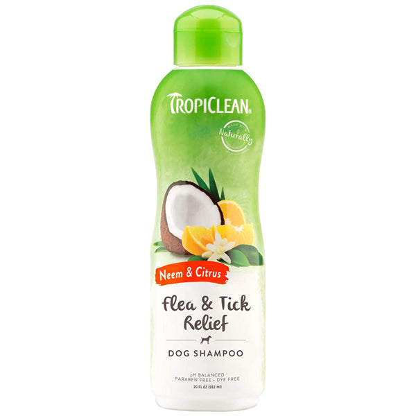 TropiClean Flea & Tick Relief Neem & Citrus Dog Shampoo 20oz